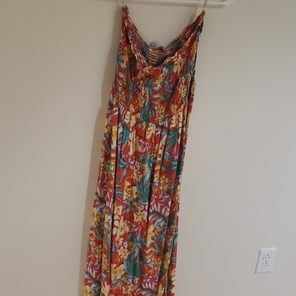 Plus Size, Forever 21 Floral, Strapless Maxi Dress